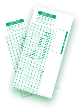 two small scantrons stacked on top of each other