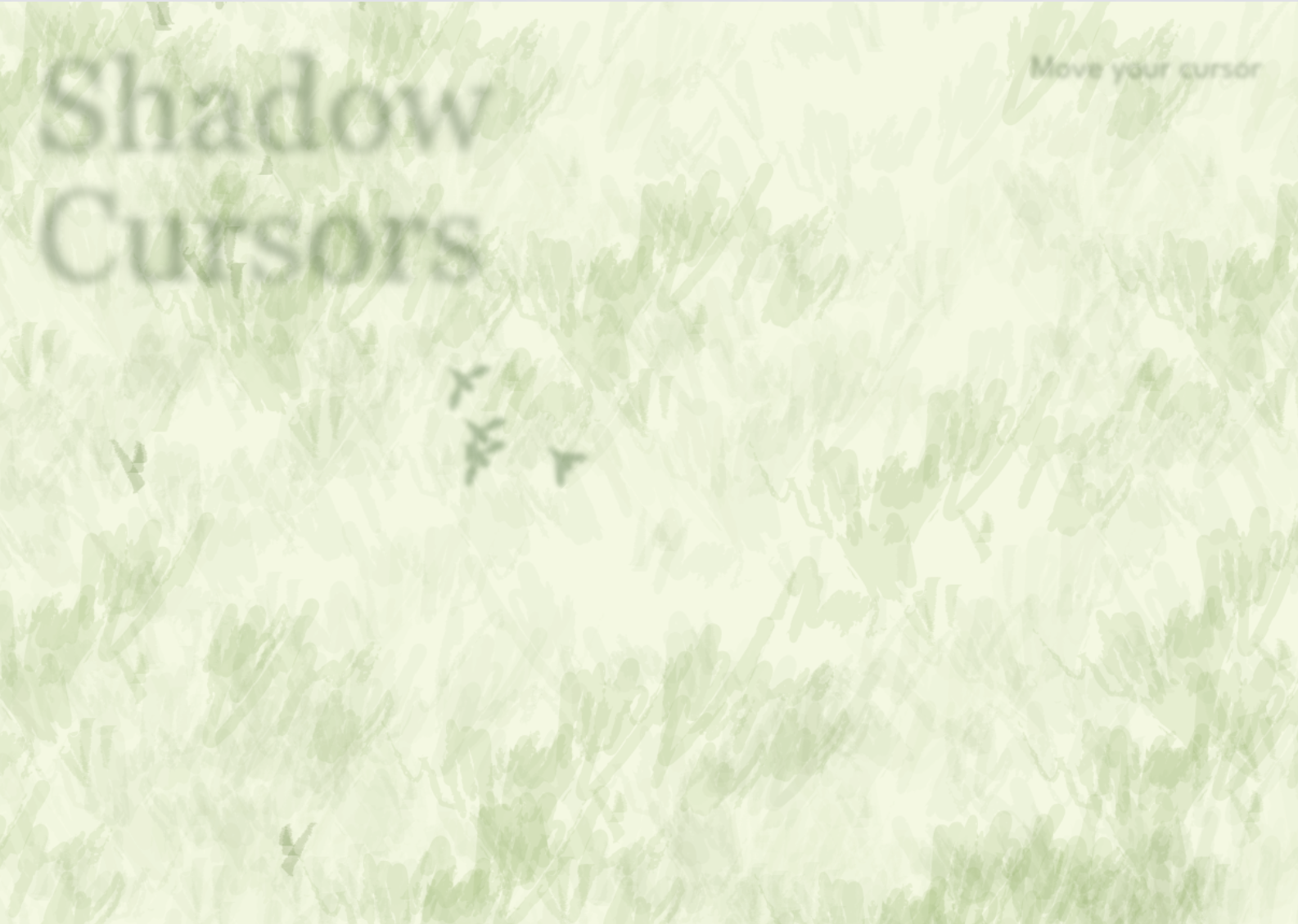 plane shadow on a green grass field, the words shadow cursor in the top left 